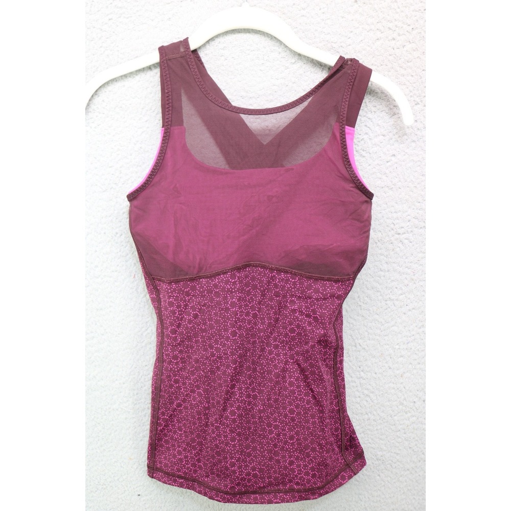 LuLuLemon Pink & Burgundy Layered Strappy Tank-Size XXS-Workout-Athleisure